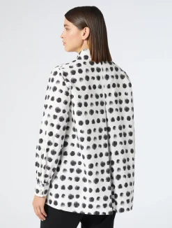 New Marina Rinaldi Printed poplin shirt OPTICALWHITE