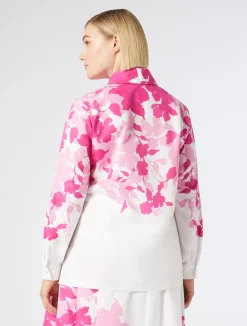 Best Marina Rinaldi Printed poplin shirt OPTICALWHITE