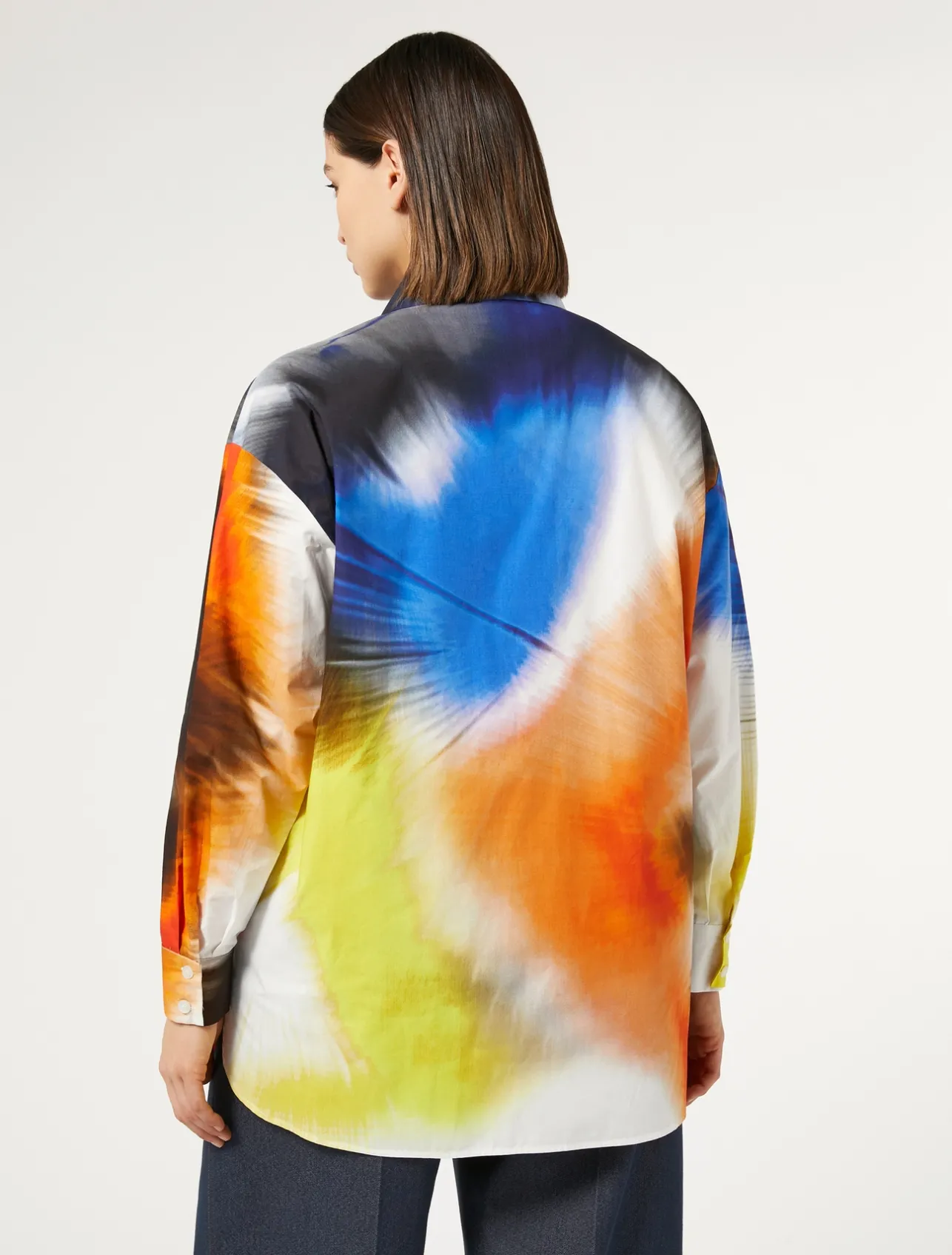Clearance Marina Rinaldi Printed poplin shirt WHITE