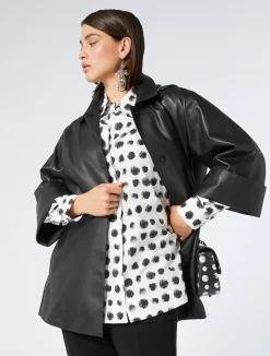 New Marina Rinaldi Printed poplin shirt OPTICALWHITE