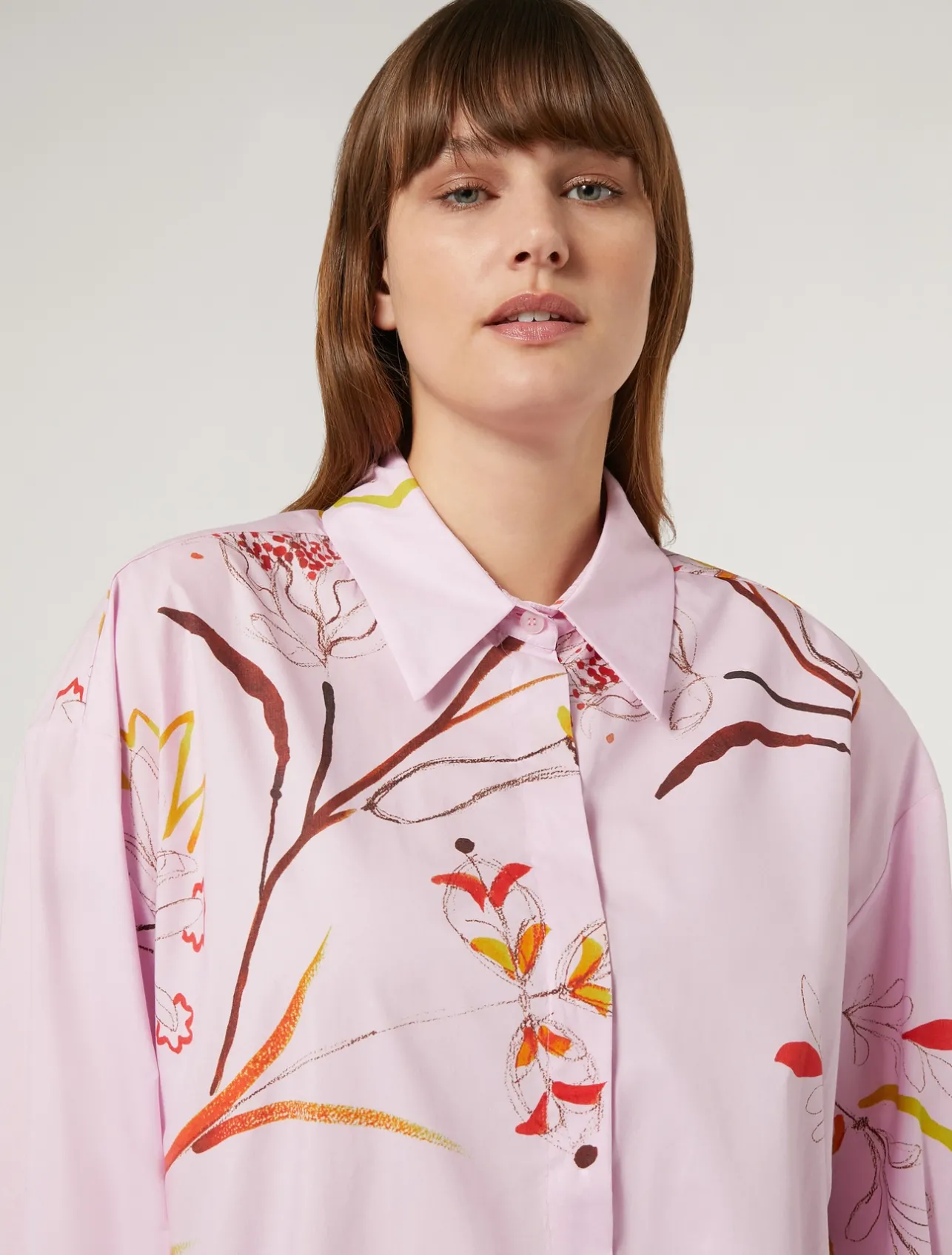 Outlet Marina Rinaldi Printed poplin tunic PINK