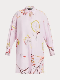 Outlet Marina Rinaldi Printed poplin tunic PINK