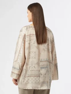 Online Marina Rinaldi Printed twill blouse BEIGE