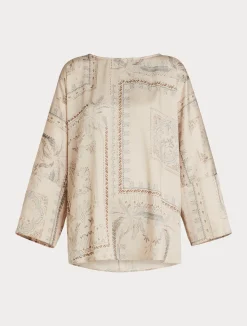 Online Marina Rinaldi Printed twill blouse BEIGE