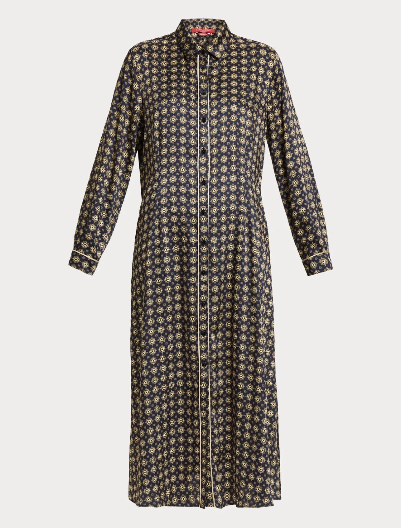 Discount Marina Rinaldi Printed twill dress MIDNIGHTBLUE