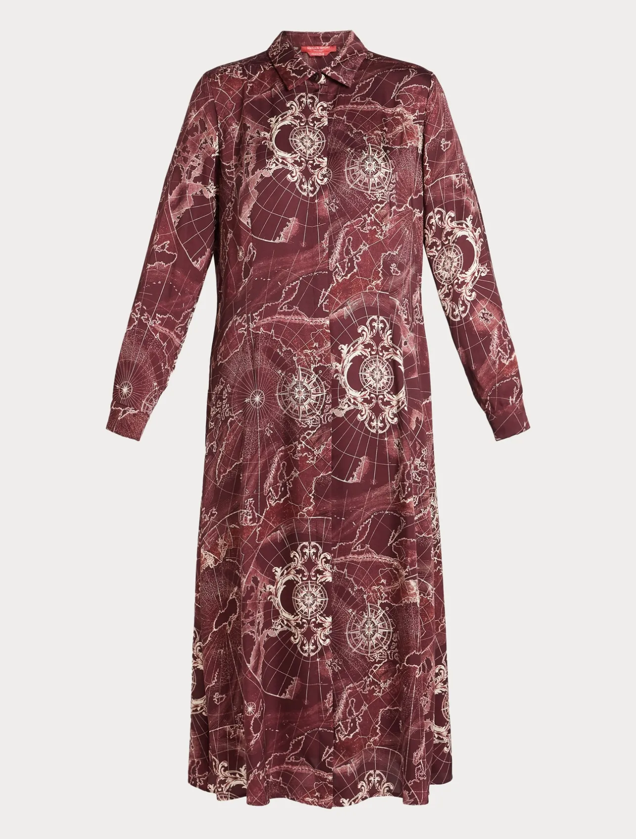 Sale Marina Rinaldi Printed twill dress BORDEAUX