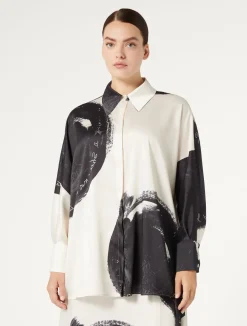 Sale Marina Rinaldi Printed twill shirt IVORY