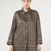 Clearance Marina Rinaldi Printed twill shirt MIDNIGHTBLUE