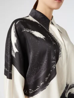 Sale Marina Rinaldi Printed twill shirt IVORY