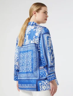 Clearance Marina Rinaldi Printed twill shirt LIGHTBLUE