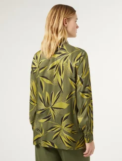 Fashion Marina Rinaldi Printed twill shirt MOSSGREEN