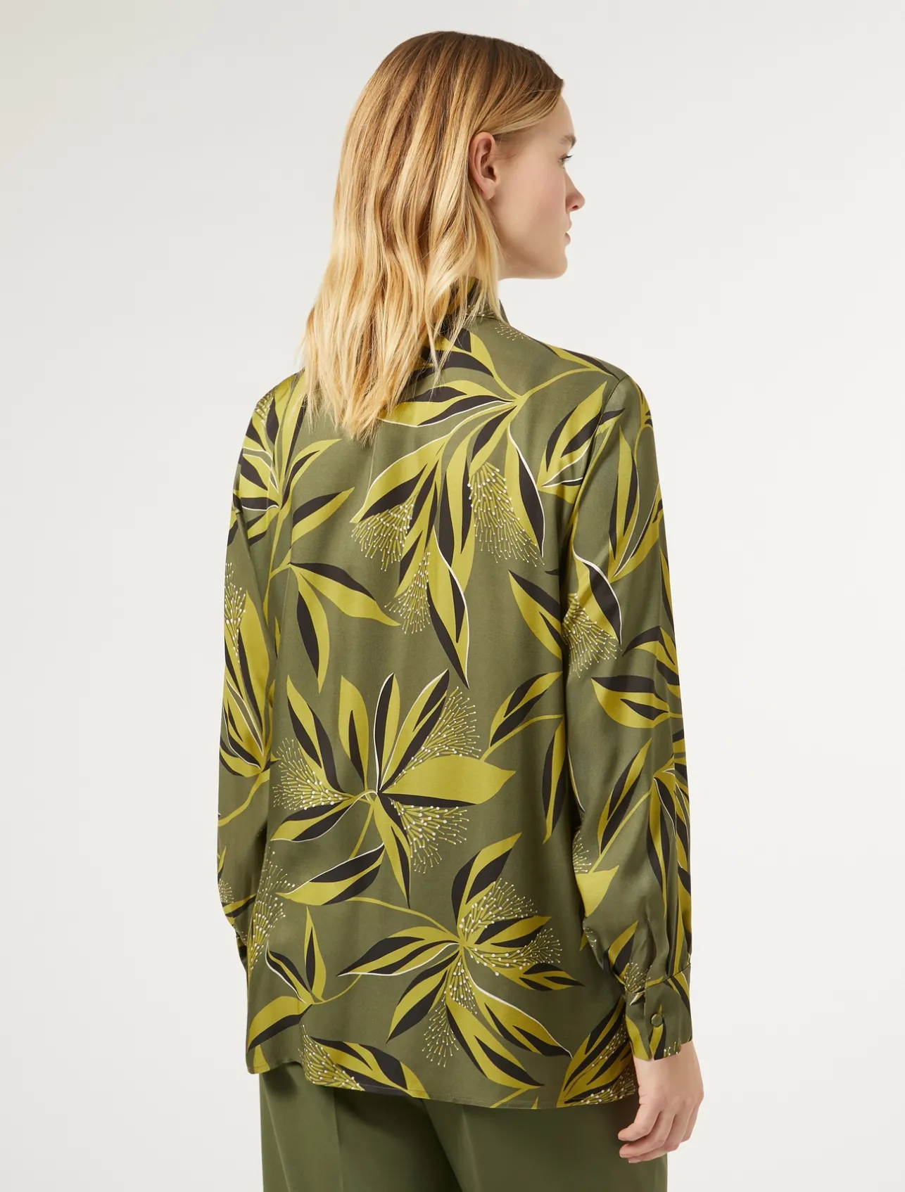 Fashion Marina Rinaldi Printed twill shirt MOSSGREEN