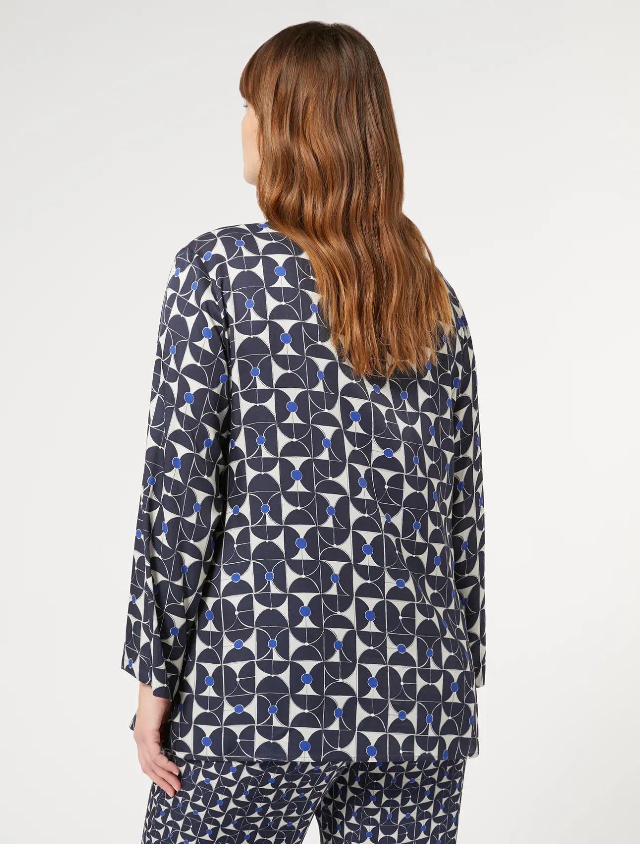 Discount Marina Rinaldi Printed twill shirt ULTRAMARINE