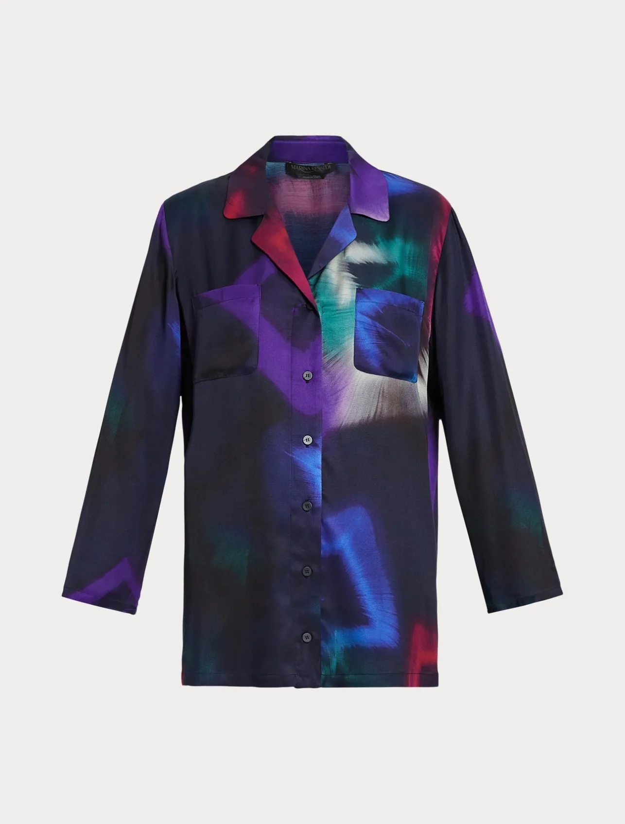 Sale Marina Rinaldi Printed twill shirt BLACK