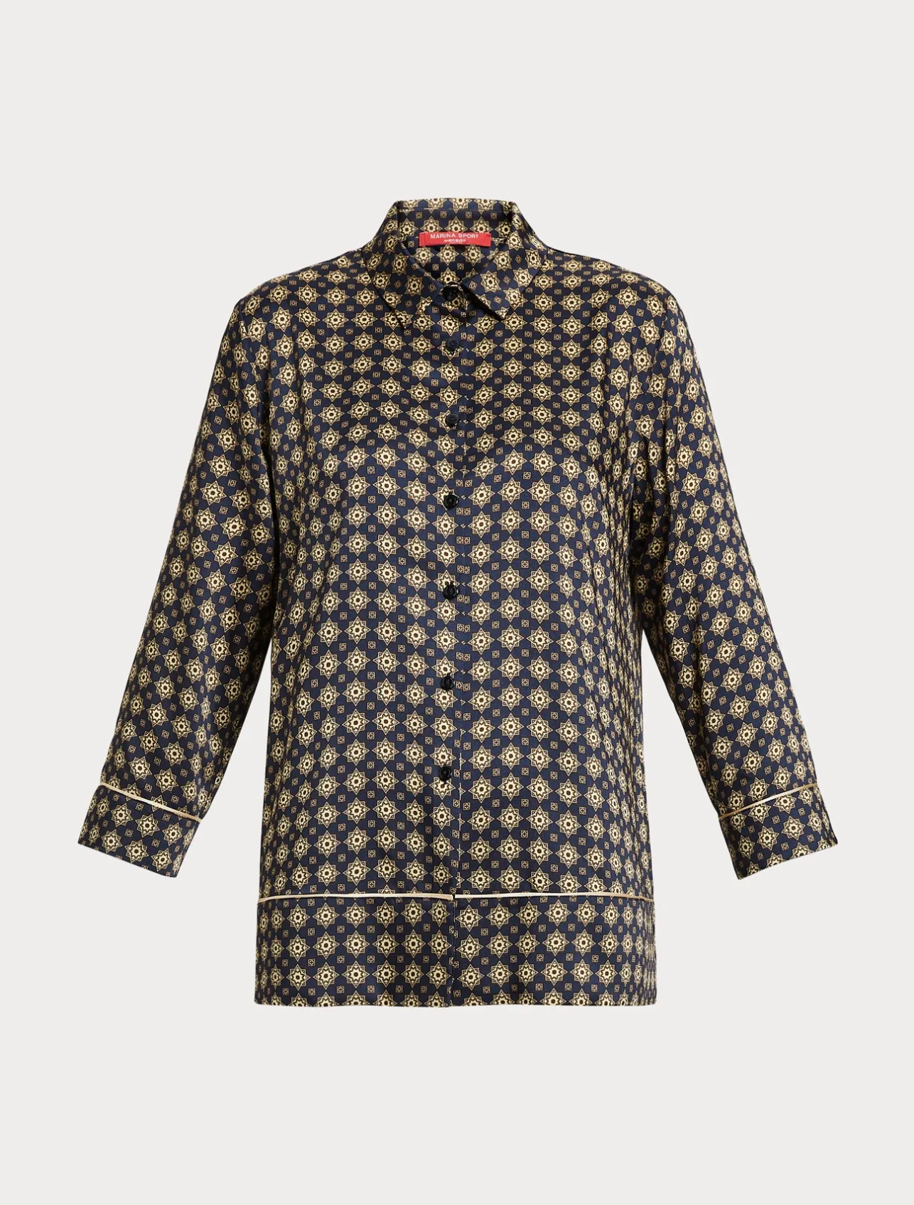 Clearance Marina Rinaldi Printed twill shirt MIDNIGHTBLUE