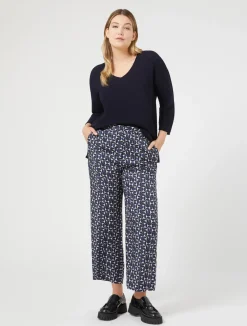 Fashion Marina Rinaldi Printed twill trousers ULTRAMARINE
