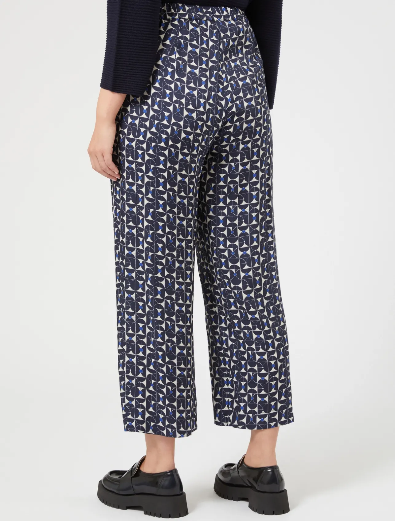 Fashion Marina Rinaldi Printed twill trousers ULTRAMARINE
