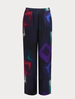 Sale Marina Rinaldi Printed twill trousers BLACK