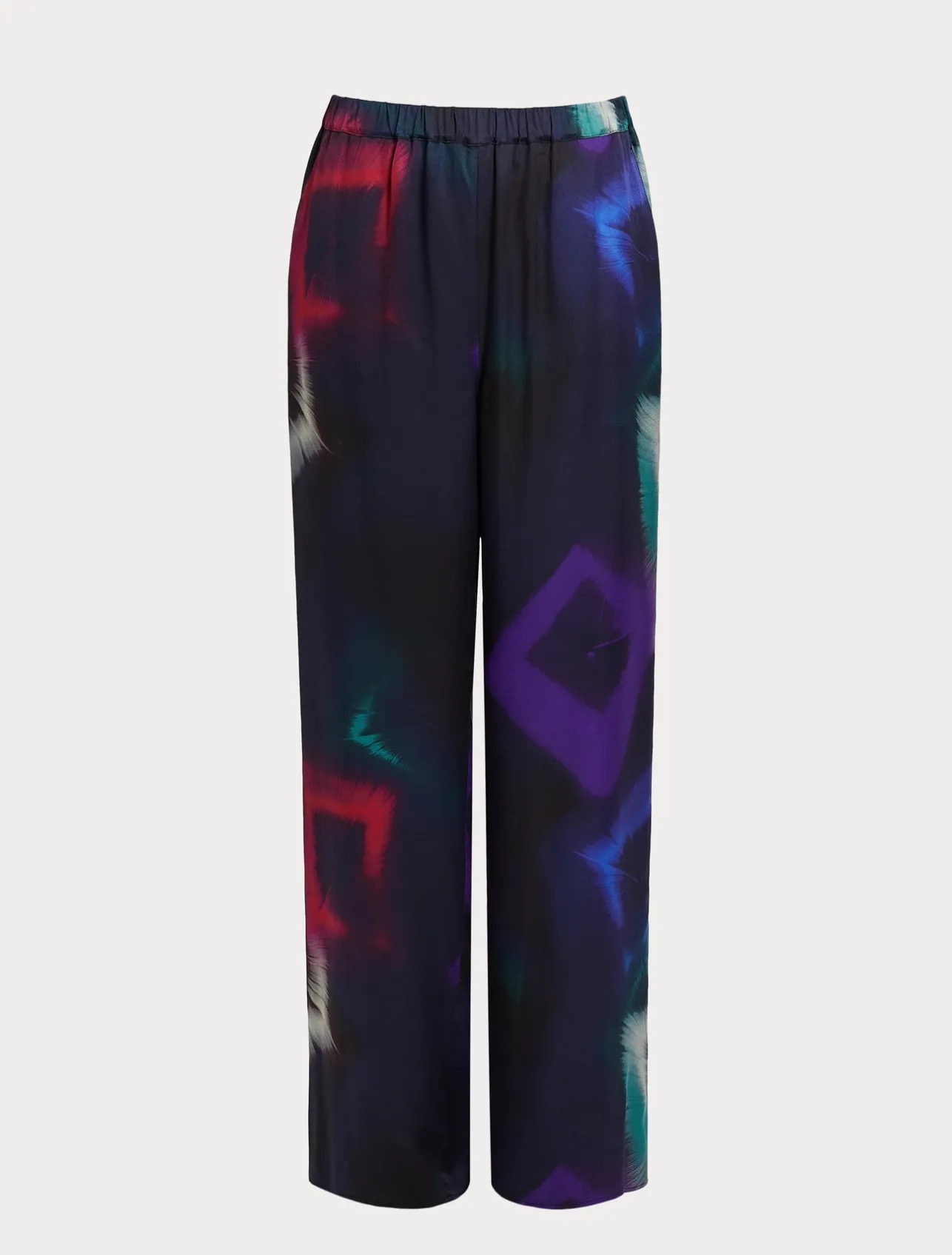Sale Marina Rinaldi Printed twill trousers BLACK