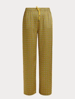 New Marina Rinaldi Printed twill trousers OCHRE