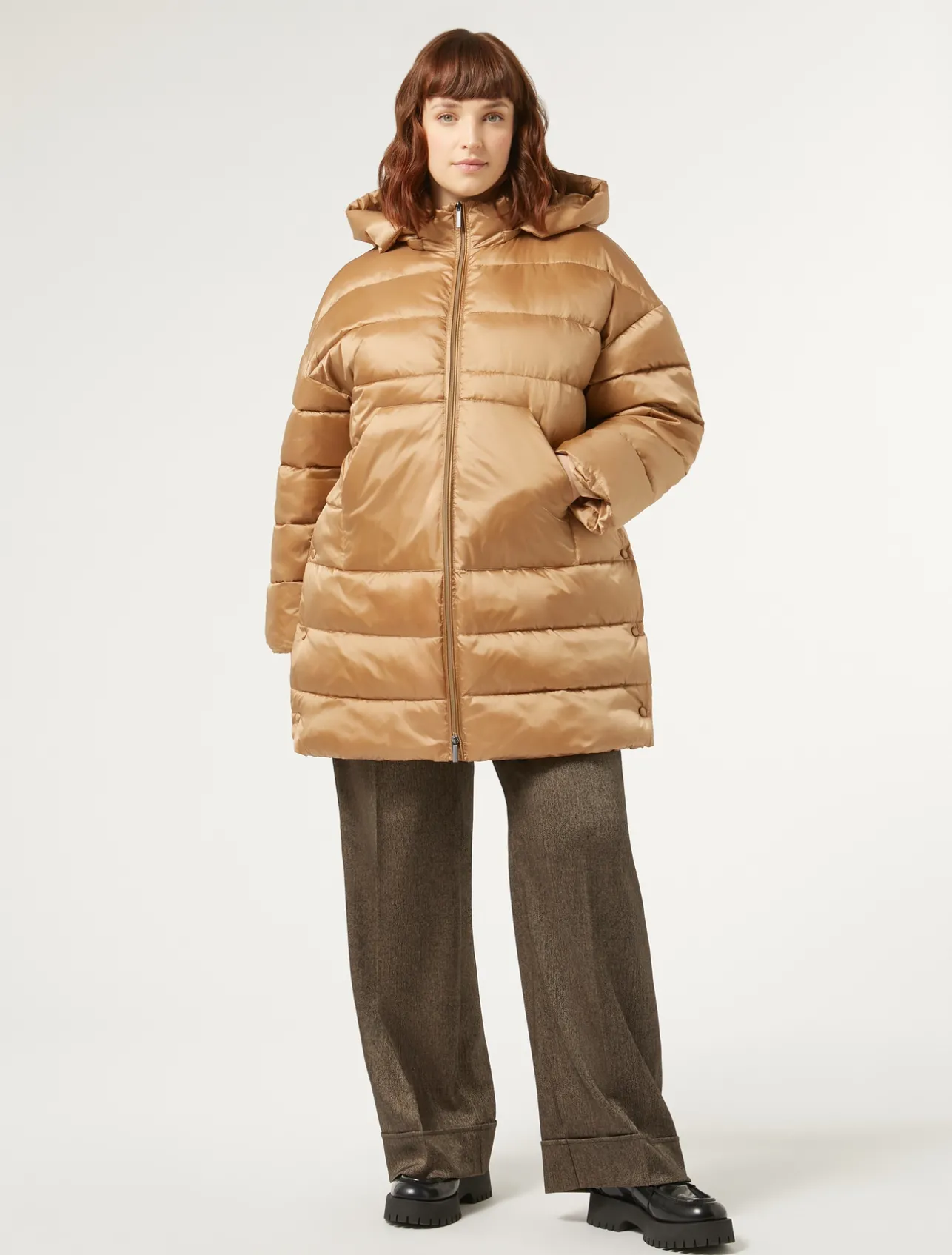 Best Marina Rinaldi Puffer in technical fabric CAMEL