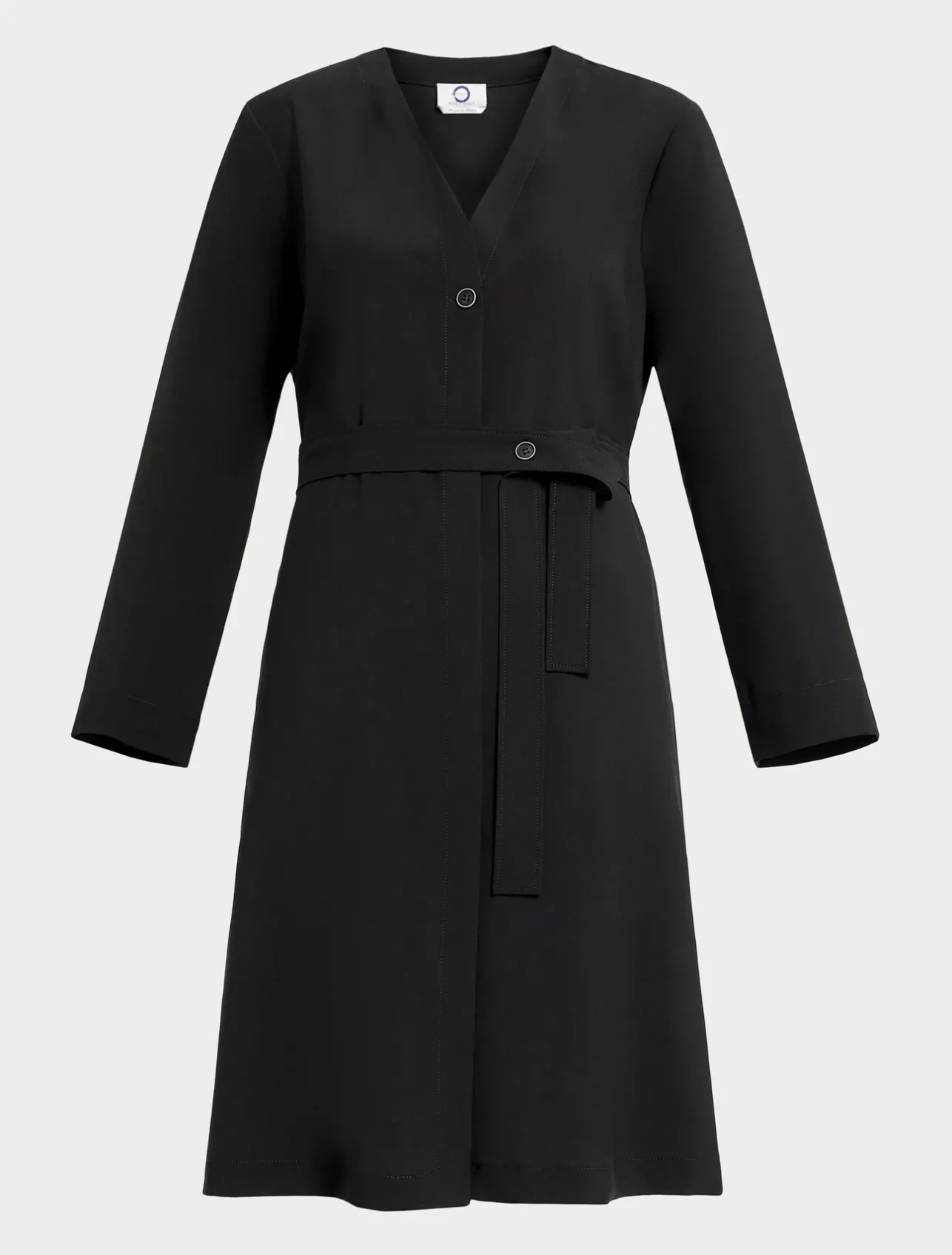 Best Marina Rinaldi Pure wool canvas shirt dress BLACK