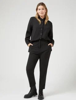 Hot Marina Rinaldi Pure wool canvas trousers BLACK