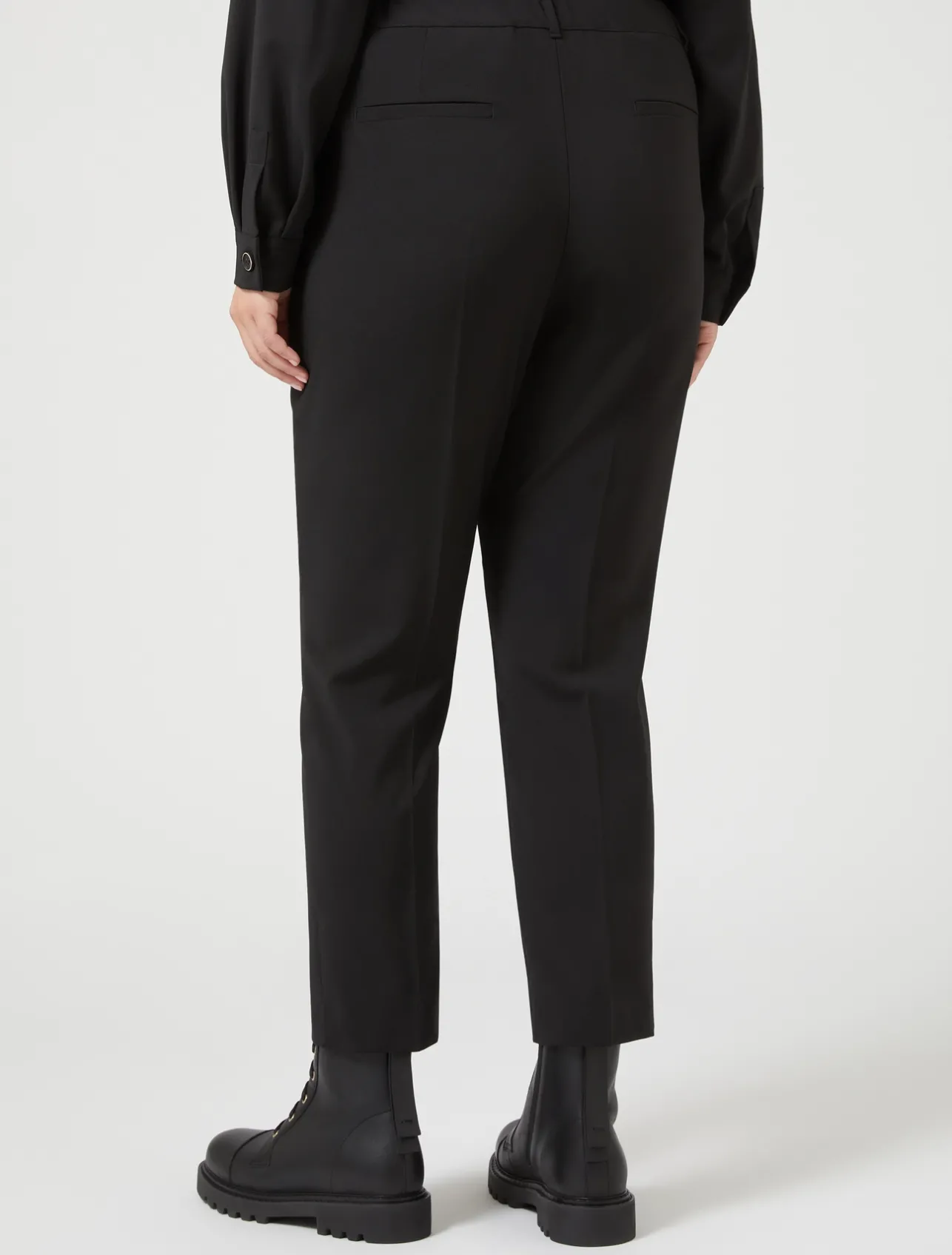 Hot Marina Rinaldi Pure wool canvas trousers BLACK