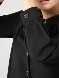 Outlet Marina Rinaldi Pure wool canvas tunic BLACK