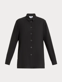 Outlet Marina Rinaldi Pure wool canvas tunic BLACK