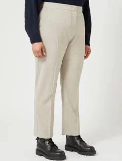 Fashion Marina Rinaldi Pure wool poplin trousers BEIGE