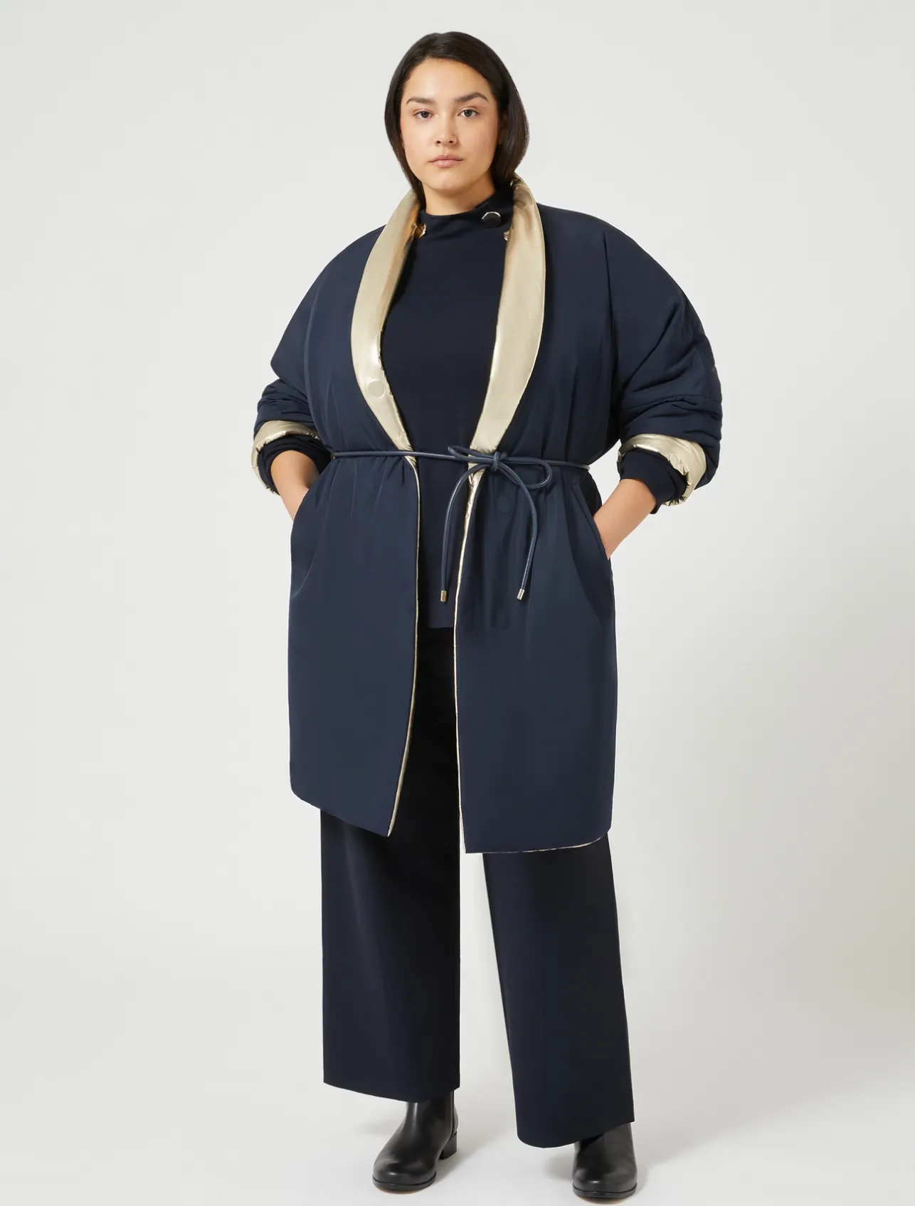 Clearance Marina Rinaldi Reversible padded jacket MIDNIGHTBLUE