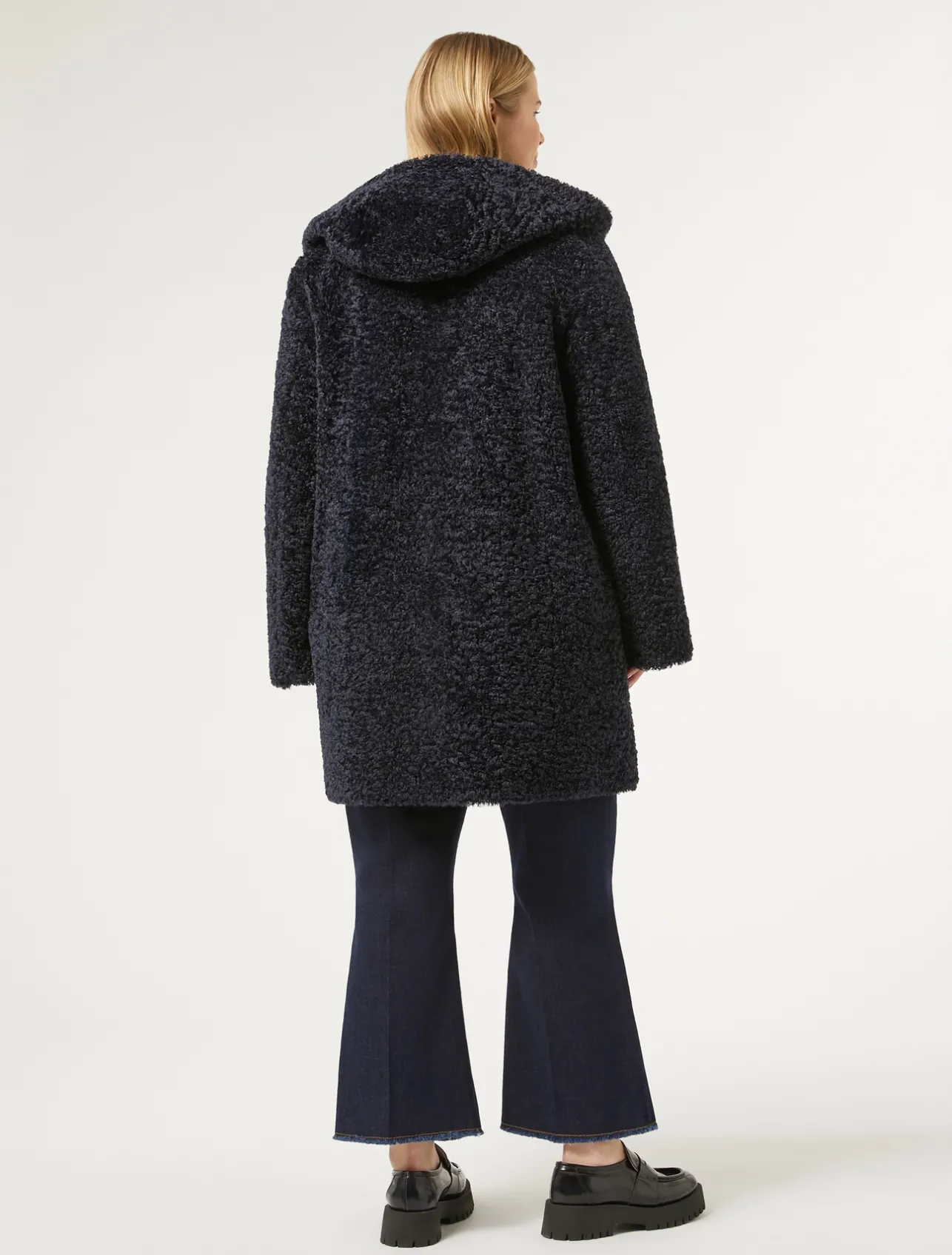 New Marina Rinaldi Reversible sheepskin-effect jacket MIDNIGHTBLUE