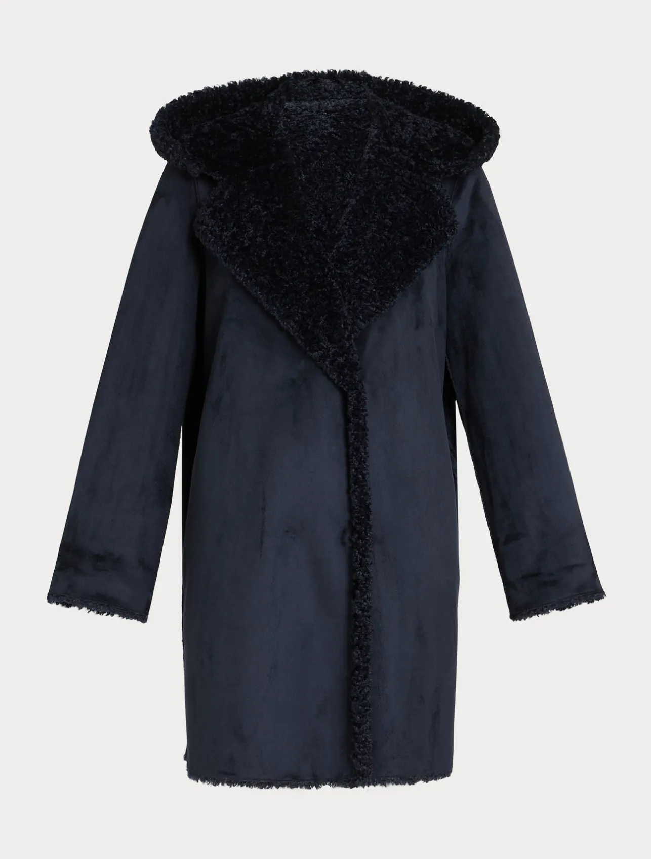 New Marina Rinaldi Reversible sheepskin-effect jacket MIDNIGHTBLUE