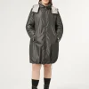 Sale Marina Rinaldi Reversible taffeta padded coat DARKGREY