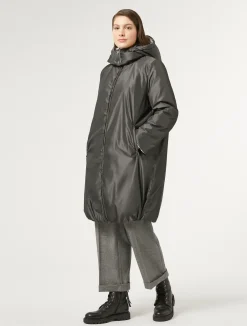Sale Marina Rinaldi Reversible taffeta padded coat DARKGREY