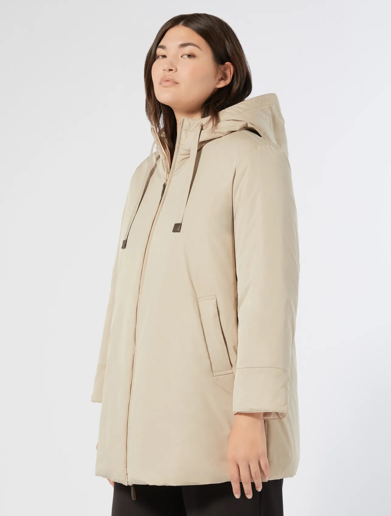 Clearance Marina Rinaldi Reversible water-repellent technical canvas parka BEIGE