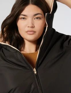 Sale Marina Rinaldi Reversible water-repellent technical canvas parka BLACK