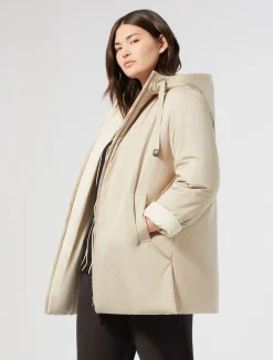 Clearance Marina Rinaldi Reversible water-repellent technical canvas parka BEIGE