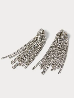New Marina Rinaldi Rhinestone chandelier earrings SILVER