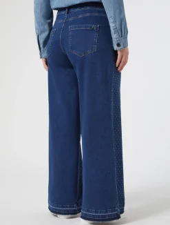 Outlet Marina Rinaldi Rhinestone denim jeans ULTRAMARINE