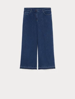 Outlet Marina Rinaldi Rhinestone denim jeans ULTRAMARINE