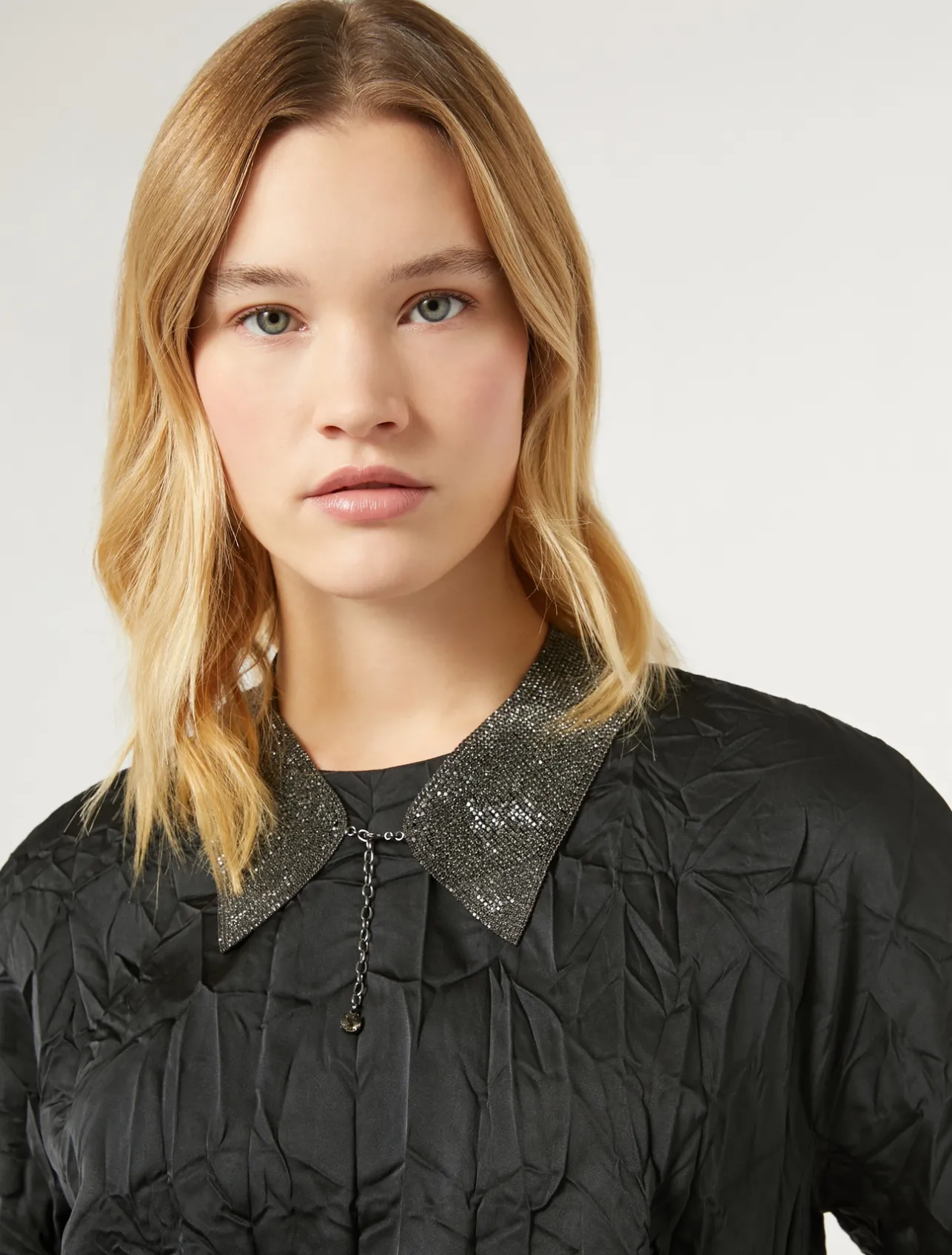 New Marina Rinaldi Rhinestone pavé neckline CRYSTALBLACK