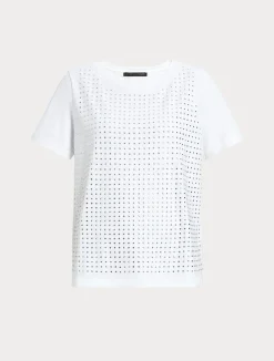 Best Marina Rinaldi Rhinestone-adorned jersey T-shirt OPTICALWHITE