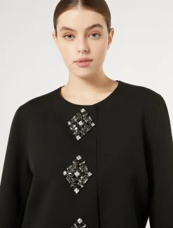 Hot Marina Rinaldi Rhinestoned cady jacket BLACK