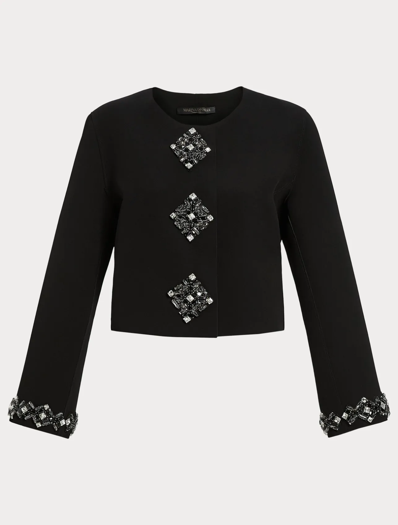 Hot Marina Rinaldi Rhinestoned cady jacket BLACK