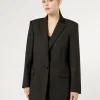 Online Marina Rinaldi Rhinestoned twill blazer BLACK