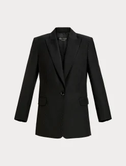 Online Marina Rinaldi Rhinestoned twill blazer BLACK