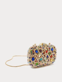 Discount Marina Rinaldi Rhinestones and cabochon clutch GOLD