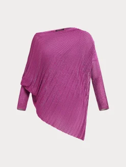 Sale Marina Rinaldi Ribbed asymmetric sweater PINK